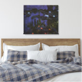 Waterlelies van Claude Monet, Vintage Impressionis Canvas Afdruk (Insitu (Slaapkamer))