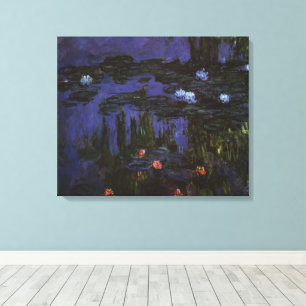 Waterlelies van Claude Monet, Vintage Impressionis Canvas Afdruk