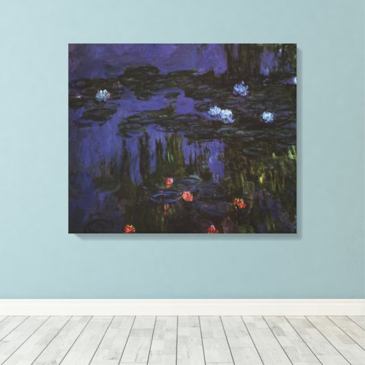 Waterlelies van Claude Monet, Vintage Impressionis Canvas Afdruk (Insitu (Houten vloer))