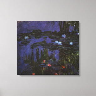 Waterlelies van Claude Monet, Vintage Impressionis Canvas Afdruk