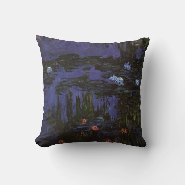 Waterlelies van Claude Monet, Vintage Impressionis Kussen (Voorkant)