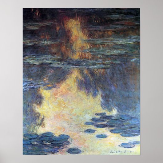 Waterlelies van Claude Monet, Vintage Impressionis Poster (Voorkant)