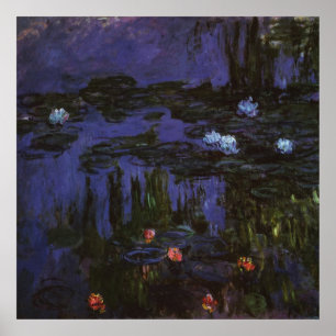 Waterlelies van Claude Monet, Vintage Impressionis Poster