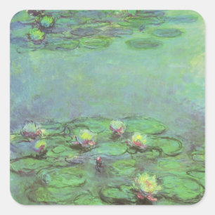 Waterlelies van Claude Monet, Vintage Impressionis Vierkante Sticker