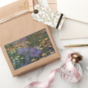 Waterlelies van Claude Monet, Vintage Natuur Kunst Rechthoekige Sticker