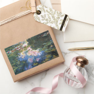 Waterlelies van Claude Monet, Vintage Tuinkunst Rechthoekige Sticker