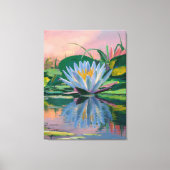 Waterlelies van Claude Monet, Zonsondergang, Kleur Canvas Afdruk (Voorkant)