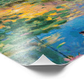 Waterlelies van Claude Monet, zonsondergang, kleur Foto Afdruk (Hoek)