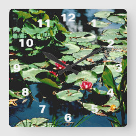 Waterlelies Vierkante Klok
