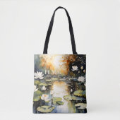 Waterlelies Vijver Vrede Liefde Meditatie Tote Bag (Voorkant)