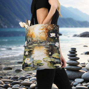 Waterlelies Vijver Vrede Liefde Meditatie Tote Bag
