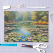 Waterlelievijver, bos, Natuur illustratie Tissuepapier (Craft)