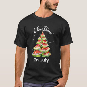Waterlemon kerstboom kerst in juli zomer t-shirt