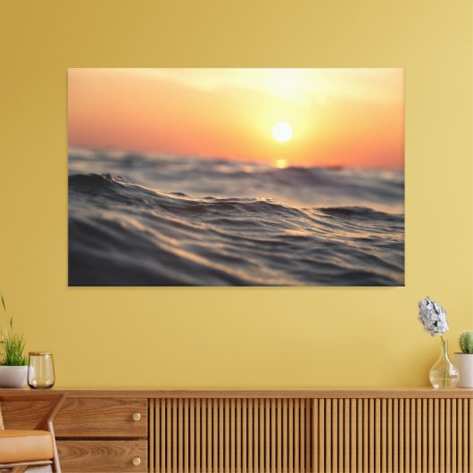 Waterlichaam tijdens het gouden uur canvas afdruk (Insitu (Woonkamer))