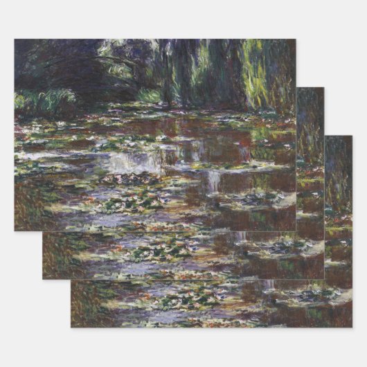 Waterlieten in Pond door Claude Monet,  kunst Inpakpapier Vel (Set)