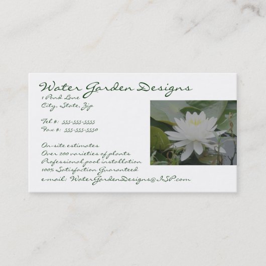 Waterlievend Visitekaartje (Voorkant)