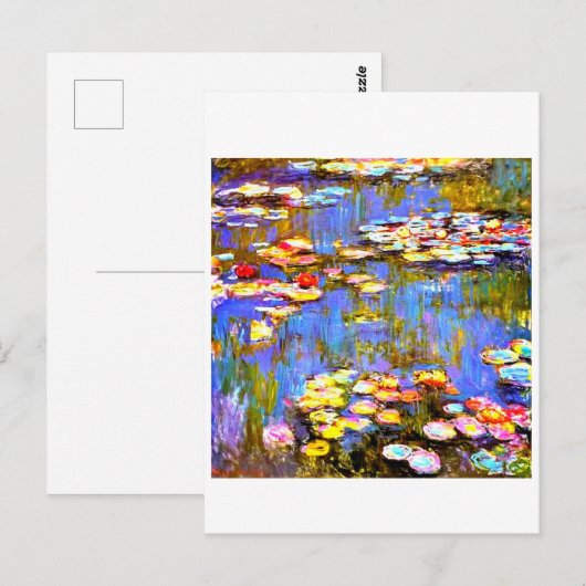 Waterliezen door Claude Monet - Art Post Card Briefkaart (Voorkant / Achterkant)