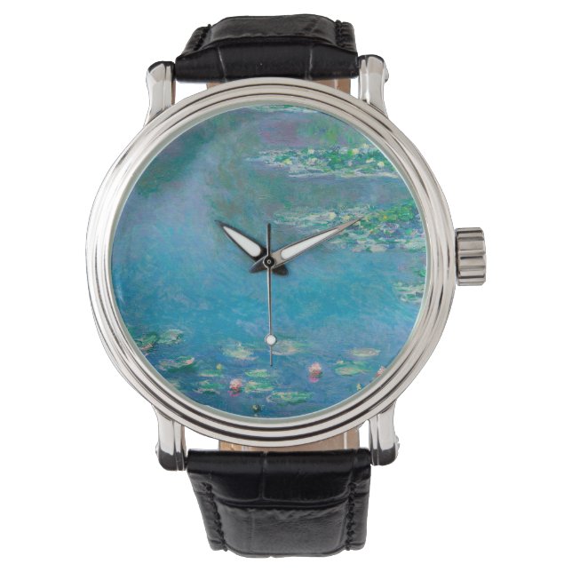 Waterliezen door Claude Monet Fine Art Painting Horloge (Voorkant)