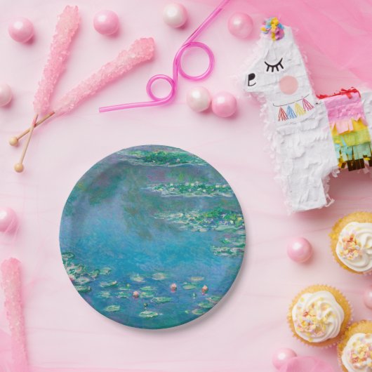 Waterliezen door Claude Monet Fine Art Painting Papieren Bordje (Feest)