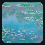 Waterliezen door Claude Monet Fine Art Painting Vierkante Sticker<br><div class="desc">Prachtig meesterwerk van Claude Monet - Water Lilies uit zijn tuin in Giverny,  Frankrijk. Een van de beroemdste fijne kunstschilderijen in de kunstgeschiedenis en een prachtig voorbeeld van indrukwekkend gedrag. Dit is echt een geweldig kunstwerk en een groot geschenk voor een kunstminnaar.</div>
