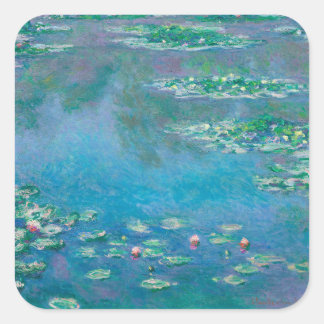 Waterliezen door Claude Monet Fine Art Painting Vierkante Sticker