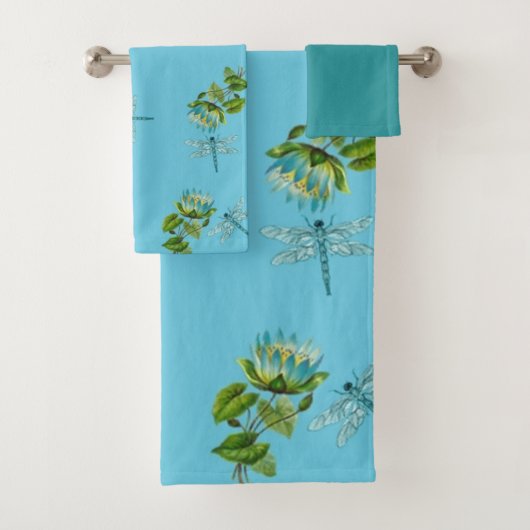 Waterlilelies en libellen bad handdoek (Insitu)