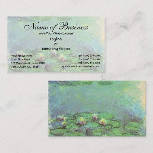 Waterlilies (1914) van Claude Monet Visitekaartje (Voorkant / Achterkant)