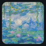 Waterlilies, 1916-1919 by Claude Monet Vierkante Sticker<br><div class="desc">Claude Monet - Waterlilies,  1916-1919. Oscar-Claude Monet (1840-1926) was a French painter and founder of impressionist painting who is seen as a key precursor to modernism,  especially in his attempts to paint nature as he perceived it.</div>
