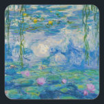 Waterlilies, 1916-1919 by Claude Monet Vierkante Sticker<br><div class="desc">Claude Monet - Waterlilies,  1916-1919. Oscar-Claude Monet (1840-1926) was a French painter and founder of impressionist painting who is seen as a key precursor to modernism,  especially in his attempts to paint nature as he perceived it.</div>