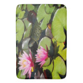 Waterlilies Pond Lilypads Turtle Floral Bath Mat (Voorkant Verticaal)