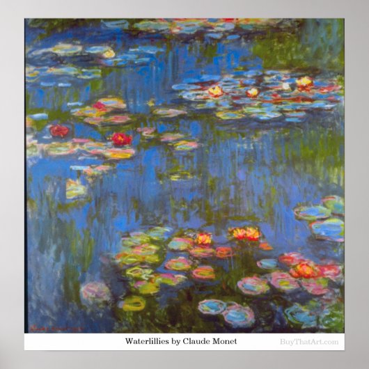 Waterlillies van Claude Monet Poster (Voorkant)