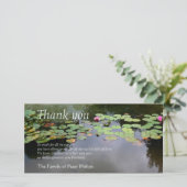 Waterlily 3 vredige tuin sympathie dank u bedankkaart (Staand voorkant)