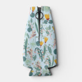 Waterlily Blooms Garden Pattern BLue Flesjeskoeler (Achterkant)