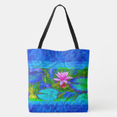 Waterlily Canvas tas Yogini Blue Lotus Bliss (Achterkant)