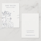 Waterlily Floral Sketch Earring Ketting Display Visitekaartje (Voorkant / Achterkant)
