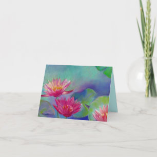 Waterlily flowers Pond waterlilies THANK YOU Card Bedankkaart