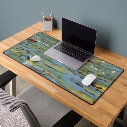 Waterlily Lake Flower Waterverf Desk Mat (Kantoor 2)