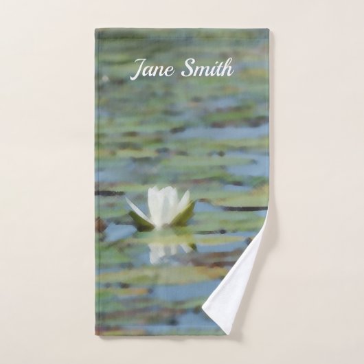 Waterlily Lake Flower Waterverf Handdoek (Handdoek)