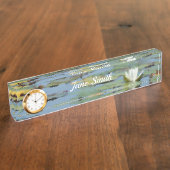 Waterlily Lake Flower Waterverf Naambordje (Zijkant)