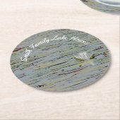 Waterlily Lake Flowers pastel papier Onderzetter (Gebogen)