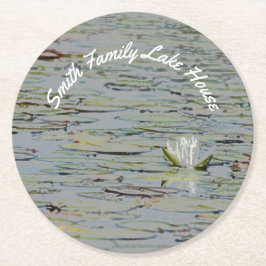 Waterlily Lake Flowers pastel papier Onderzetter