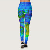 Waterlily Lotus Blossom Blue Yoga Bliss Leggings (Achterkant)