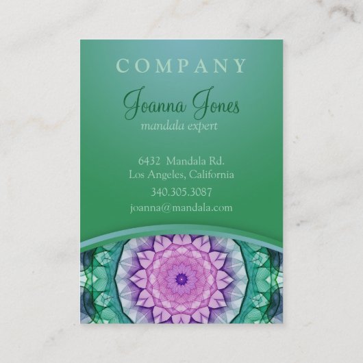 WaterLily Mandala Visitekaartje (Achterkant)