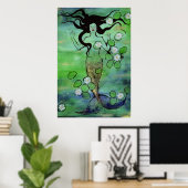 Waterlily Mermaid Poster (Thuiskantoor)