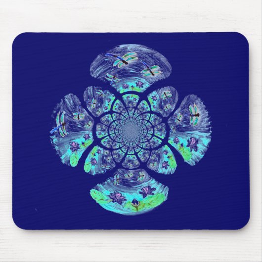 Waterlily Natuur Pattern Dragonflies Muismat (Voorkant)