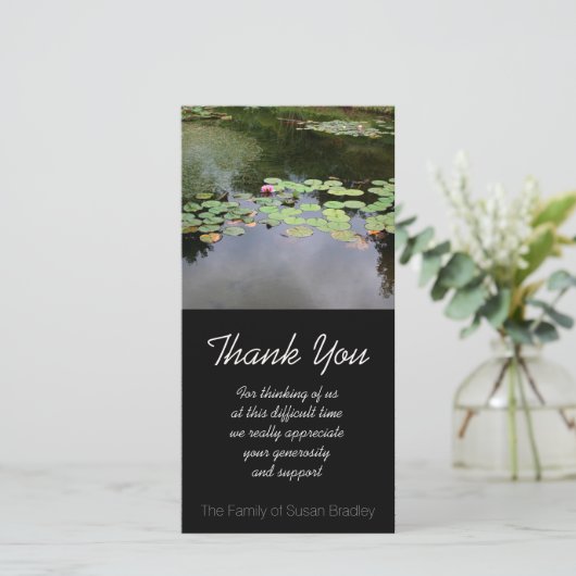 Waterlily Peaceful garden Sympathie Bedankkaart (Staand voorkant)