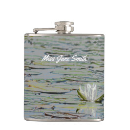 Waterlily Pond Lake Flower I Drink Flask Heupfles