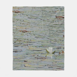 Waterlily Pond Lake Flower I Fleece Blanket