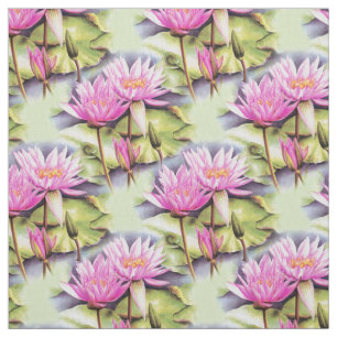 Waterlilypads roze kunststof voor waterverf stof