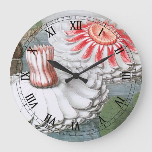  waterlioen bloemen in een Garden Pond Grote Klok (Voorkant)